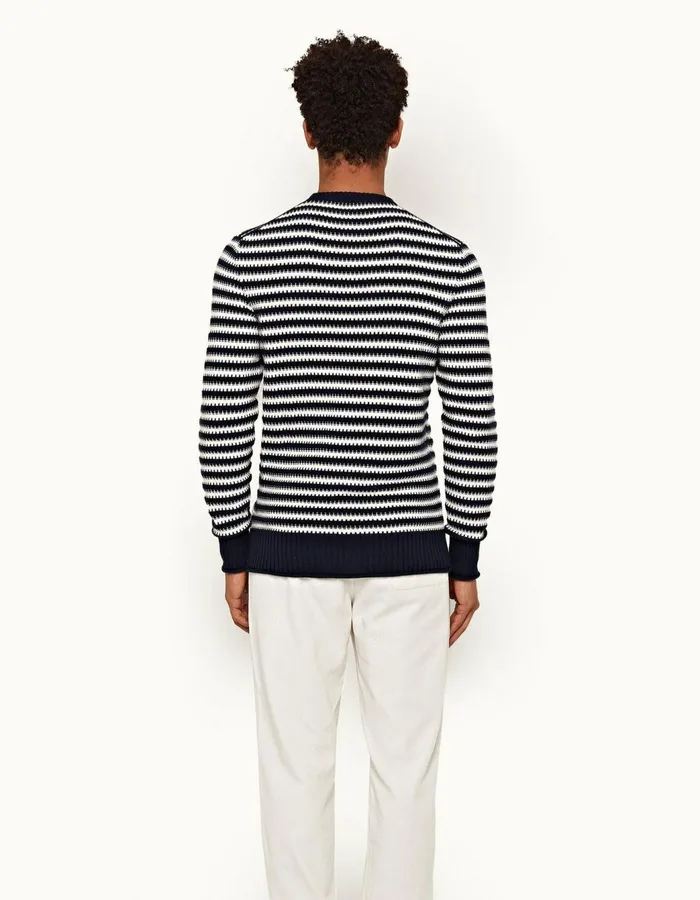 Men Orlebar Brown Knitwear Ned Stripe Navywhite Sand
