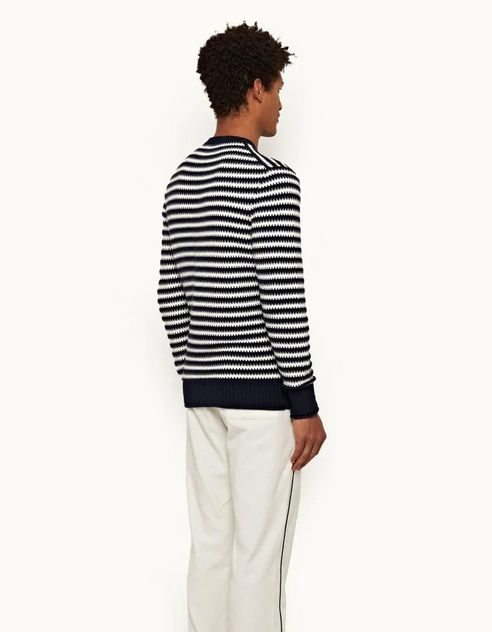 Men Orlebar Brown Knitwear Ned Stripe Navywhite Sand