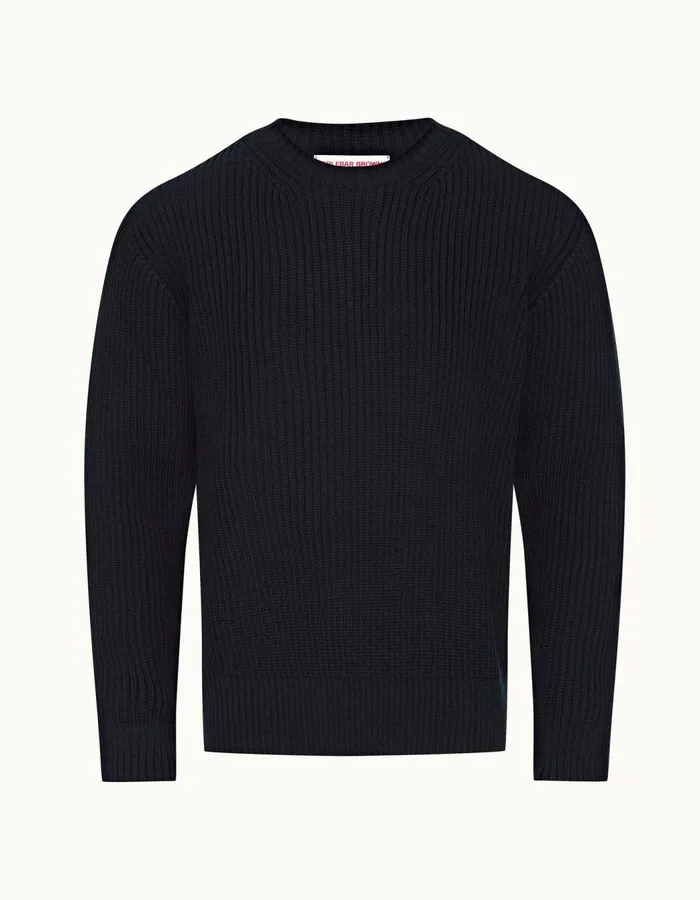 Men Orlebar Brown Knitwear Renauld Merino Night Iris