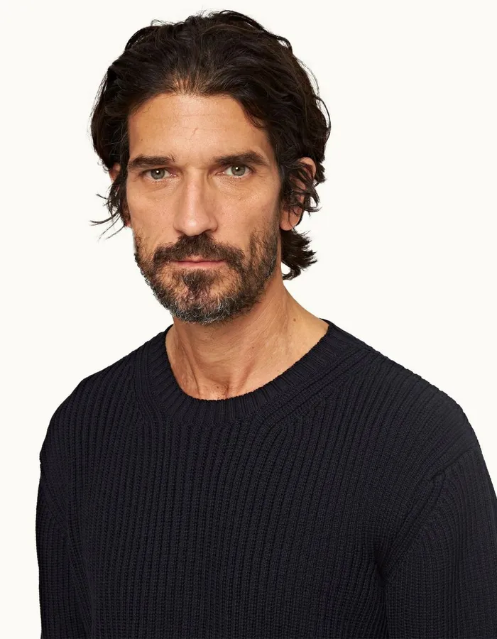 Men Orlebar Brown Knitwear Renauld Merino Night Iris