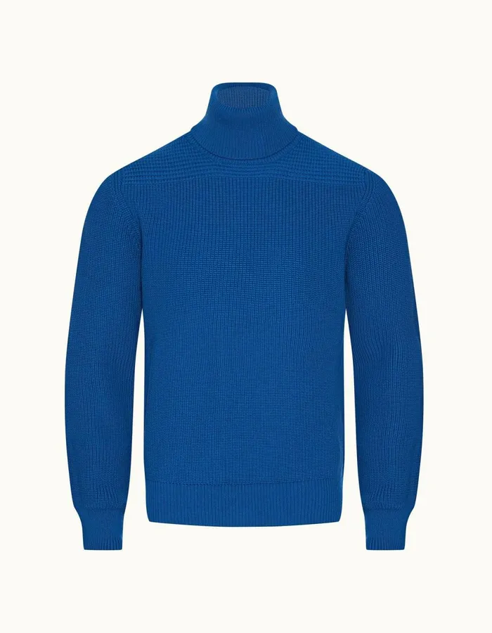 Men Orlebar Brown Knitwear Zoller Merino Signal Blue