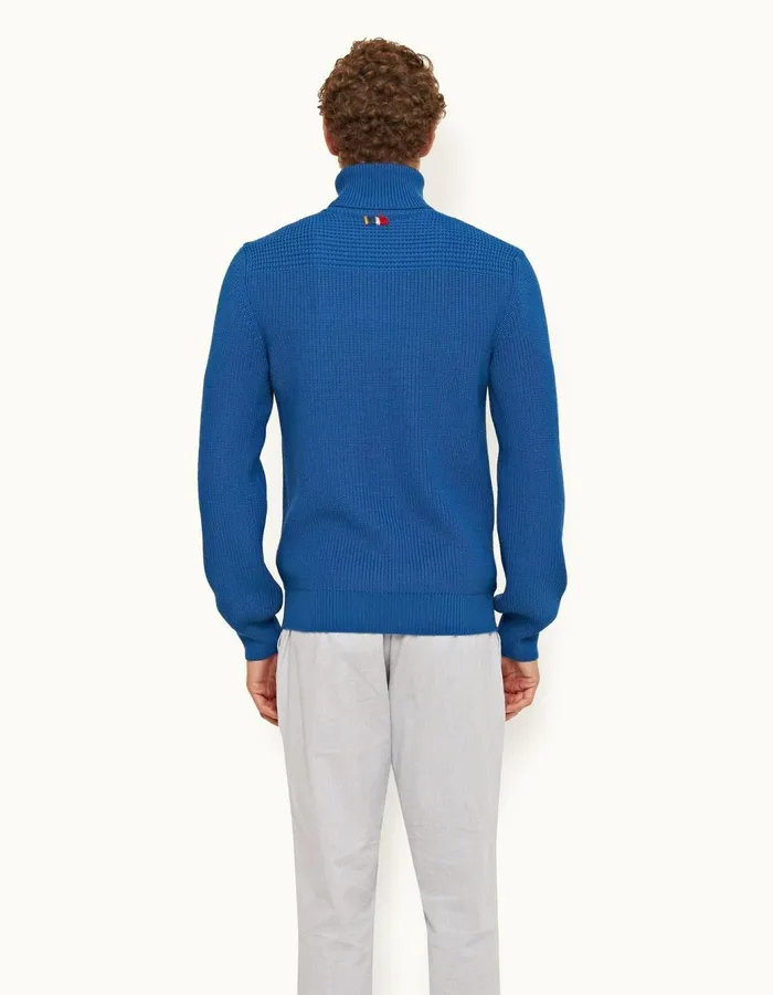 Men Orlebar Brown Knitwear Zoller Merino Signal Blue