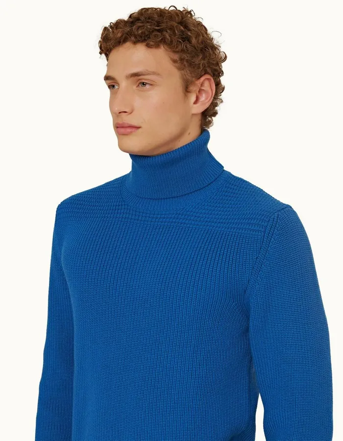 Men Orlebar Brown Knitwear Zoller Merino Signal Blue