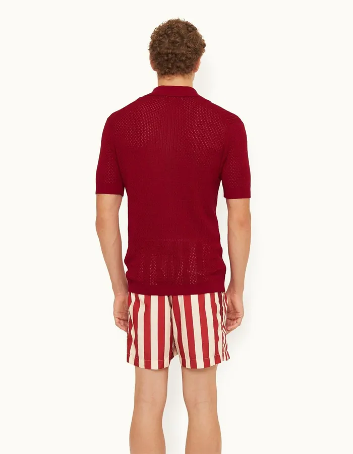 Men Orlebar Brown Polo Shirts Bruno Vermillion