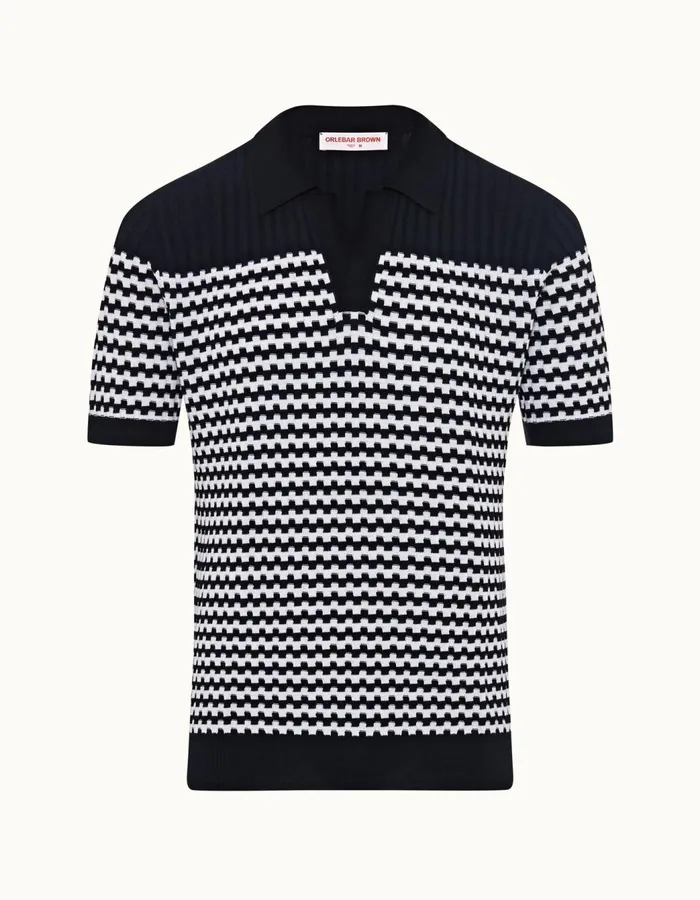 Men Orlebar Brown Polo Shirts Canet Night Iris