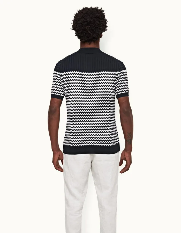 Men Orlebar Brown Polo Shirts Canet Night Iris