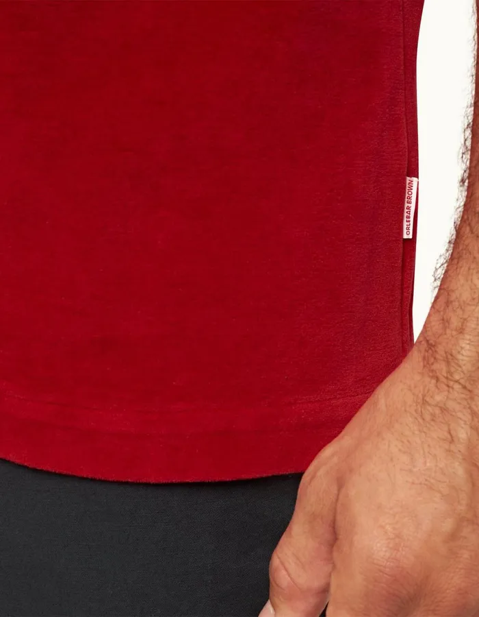Men Orlebar Brown Polo Shirts Clive Towelling Vermillion