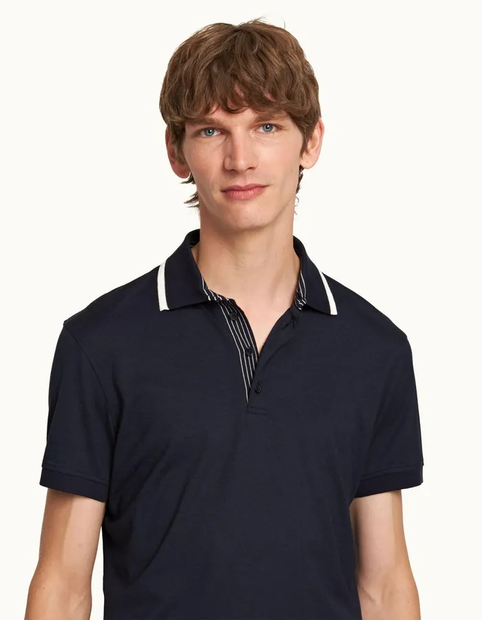 Men Orlebar Brown Polo Shirts Dominic Night Iris