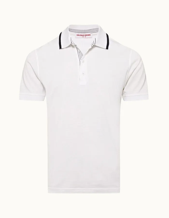 Men Orlebar Brown Polo Shirts Dominic White