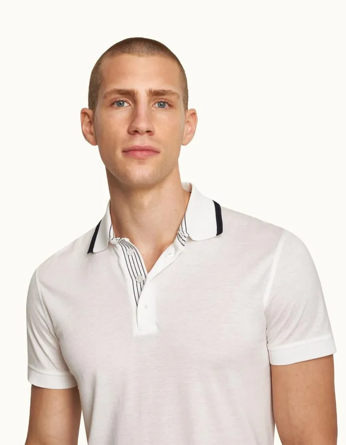 Men Orlebar Brown Polo Shirts Dominic White