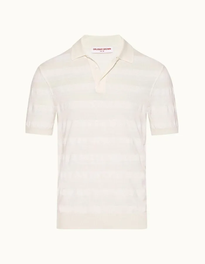 Men Orlebar Brown Polo Shirts Ebro Towelling Matchsticksea Mist
