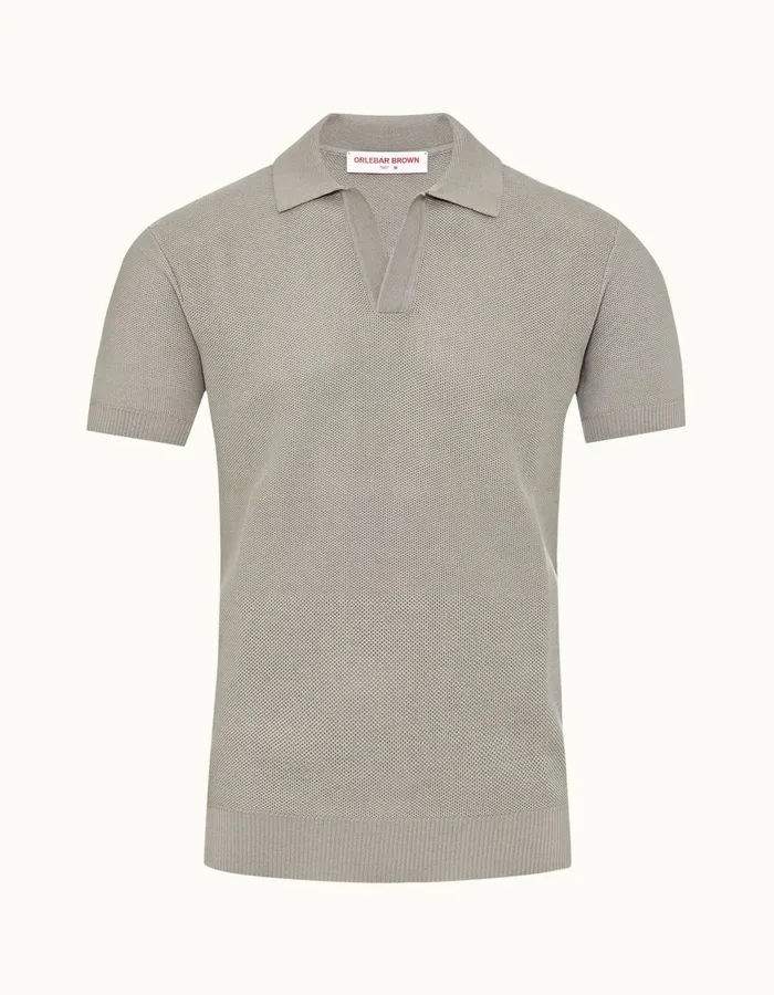 Men Orlebar Brown Polo Shirts Horton Pique Cinder