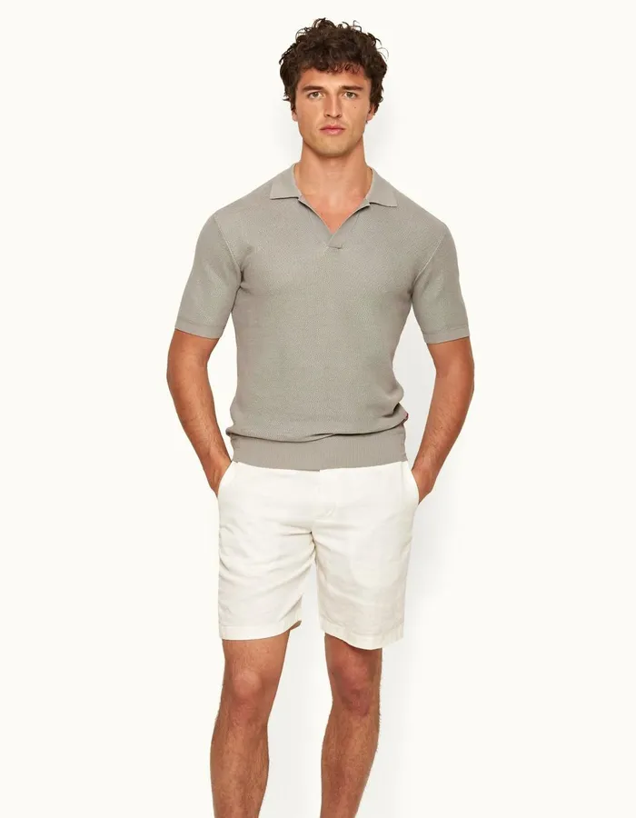Men Orlebar Brown Polo Shirts Horton Pique Cinder
