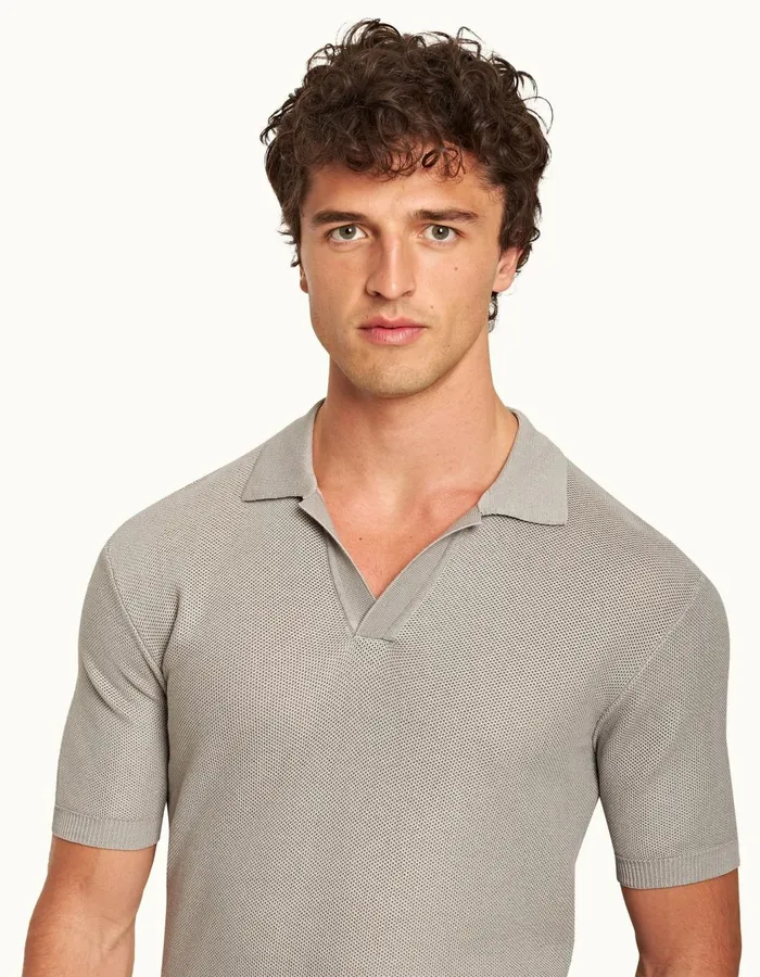 Men Orlebar Brown Polo Shirts Horton Pique Cinder
