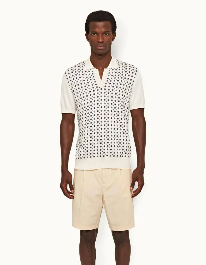 Men Orlebar Brown Polo Shirts Horton Silk Sea Mist