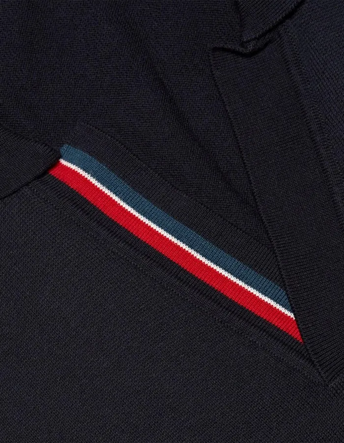 Men Orlebar Brown Polo Shirts Horton Stripe Navy