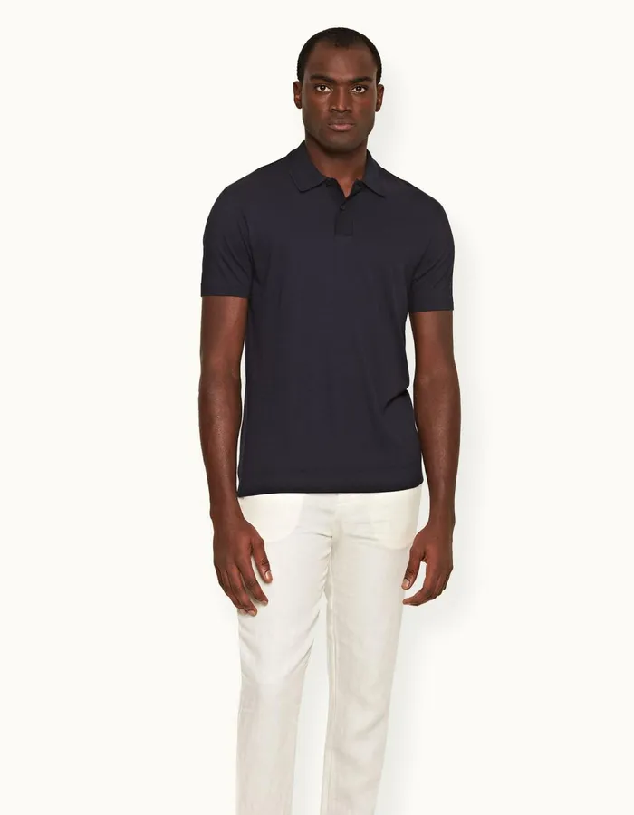 Men Orlebar Brown Polo Shirts Jarrett Night Iris