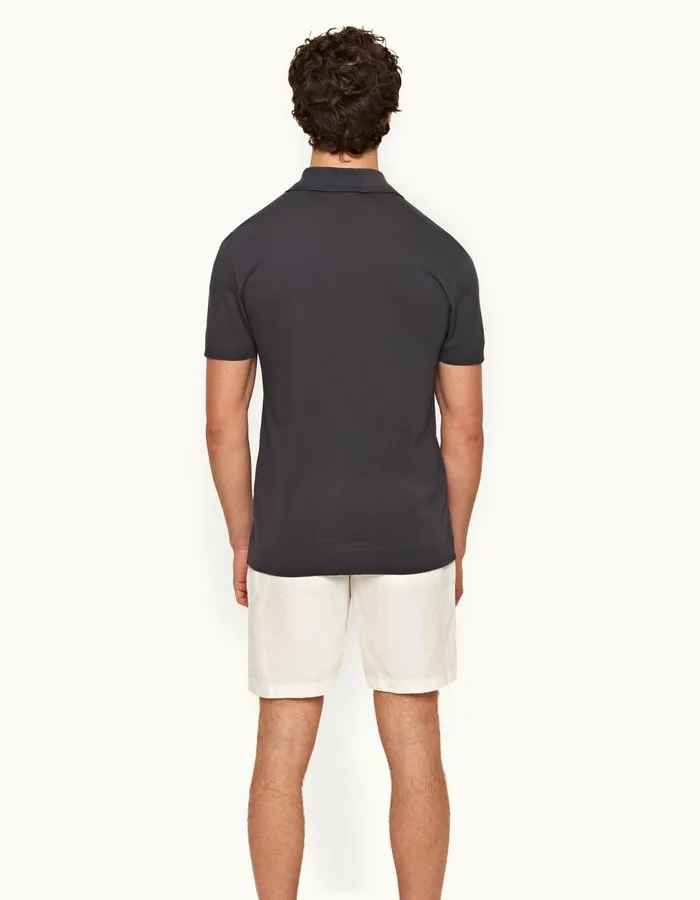 Men Orlebar Brown Polo Shirts Jarrett Piranha Grey