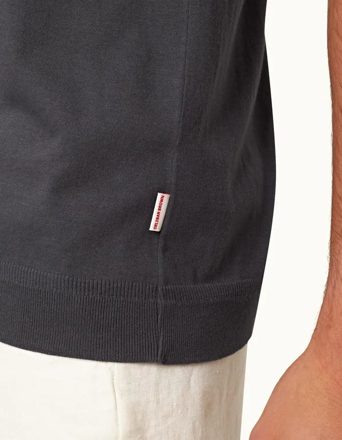 Men Orlebar Brown Polo Shirts Jarrett Piranha Grey
