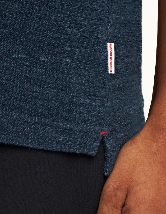 Men Orlebar Brown Polo Shirts Jarrett Towelling Indigo