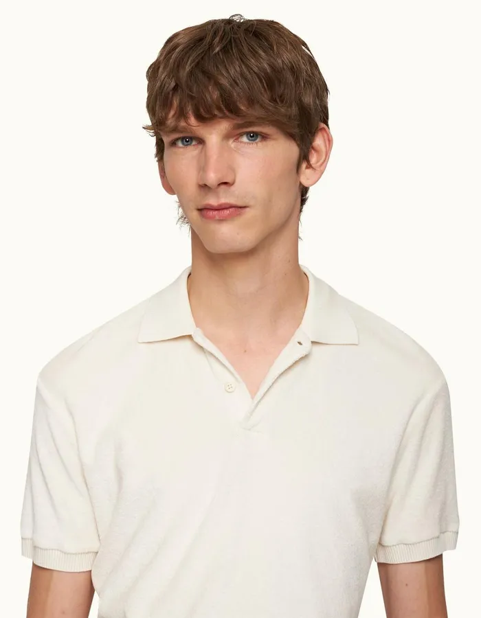 Men Orlebar Brown Polo Shirts Jarrett Towelling Matchstick