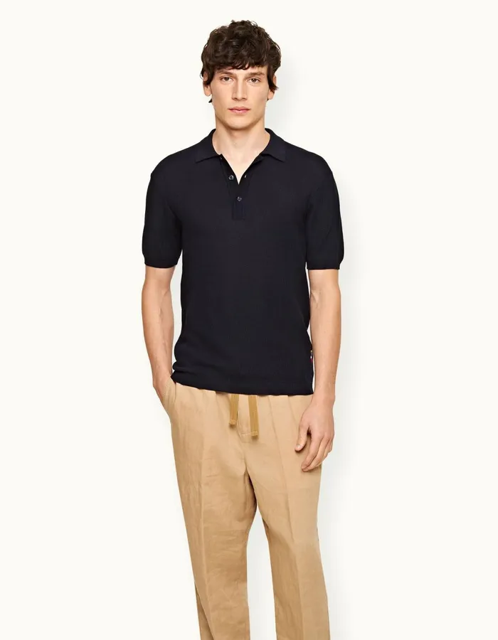 Men Orlebar Brown Polo Shirts Maranon Night Iris