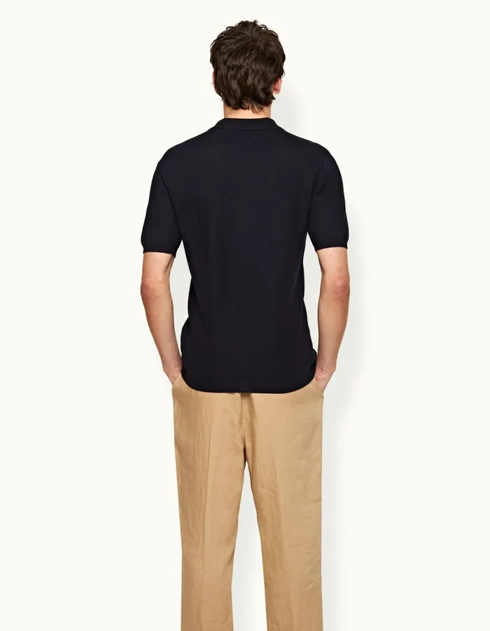 Men Orlebar Brown Polo Shirts Maranon Night Iris