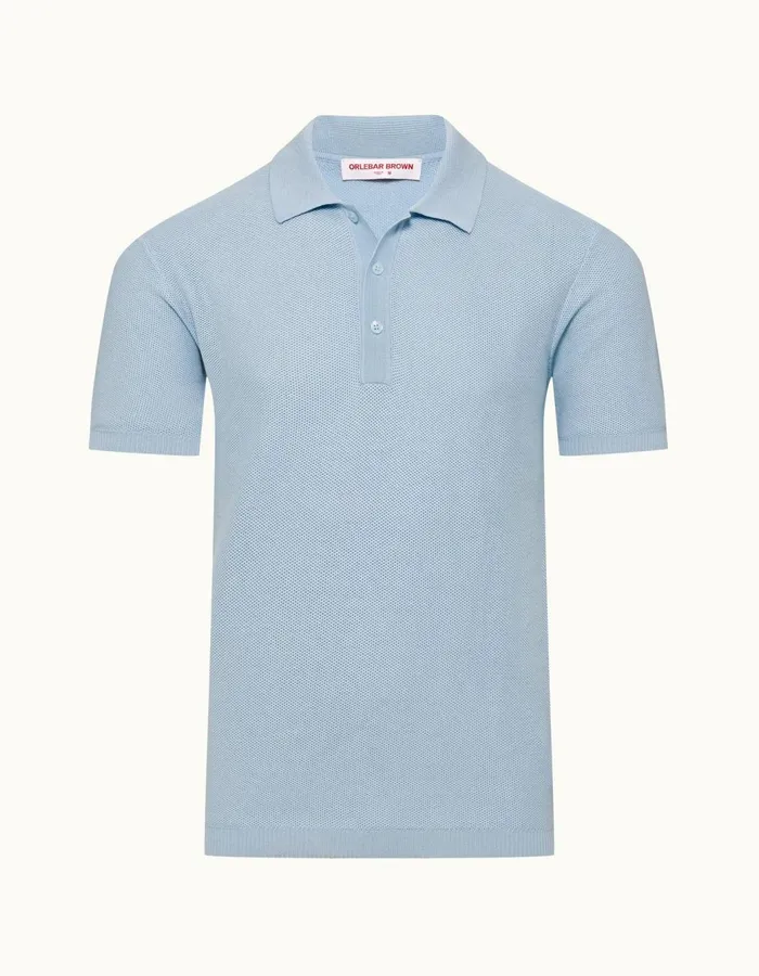 Men Orlebar Brown Polo Shirts Maranon Powdered Sky