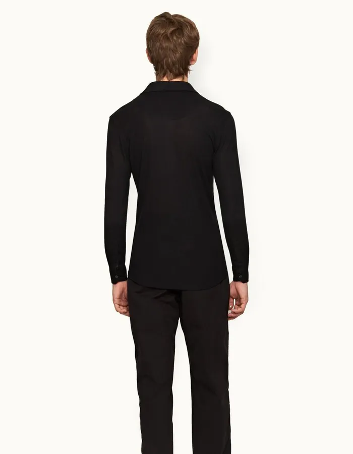 Men Orlebar Brown Polo Shirts Sebastian Cashmere Black
