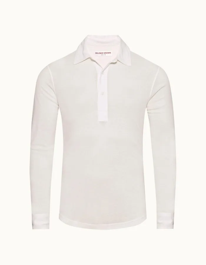 Men Orlebar Brown Polo Shirts Sebastian Cashmere Sea Mist