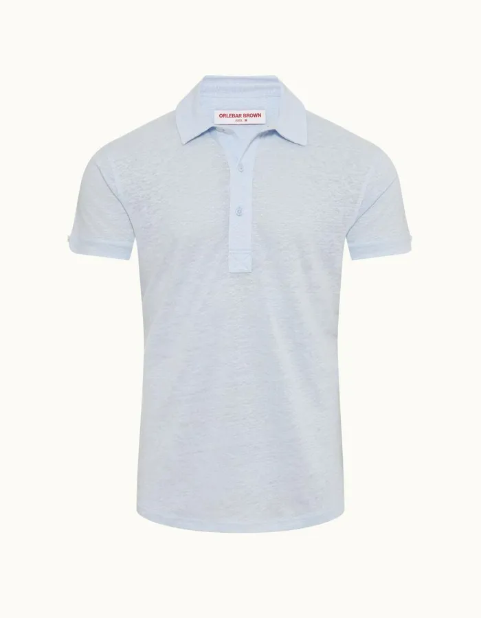 Men Orlebar Brown Polo Shirts Sebastian Linen Hush