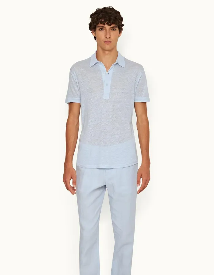 Men Orlebar Brown Polo Shirts Sebastian Linen Hush