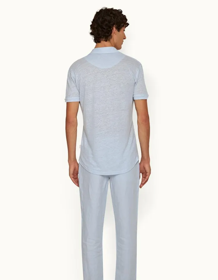 Men Orlebar Brown Polo Shirts Sebastian Linen Hush