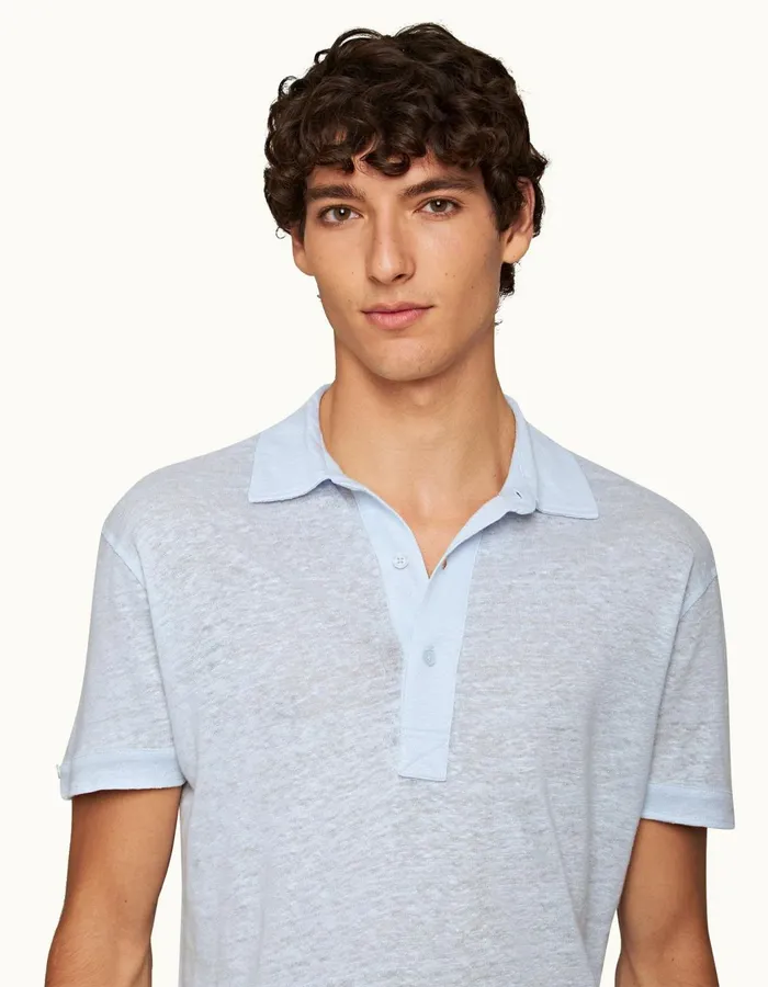 Men Orlebar Brown Polo Shirts Sebastian Linen Hush