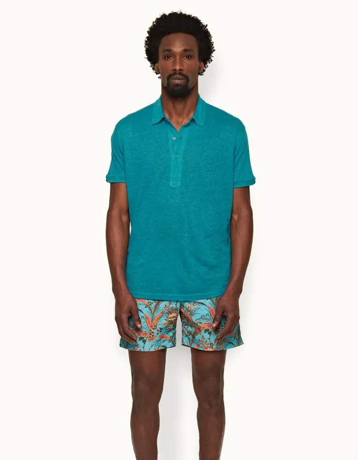 Men Orlebar Brown Polo Shirts Sebastian Linen Veranda