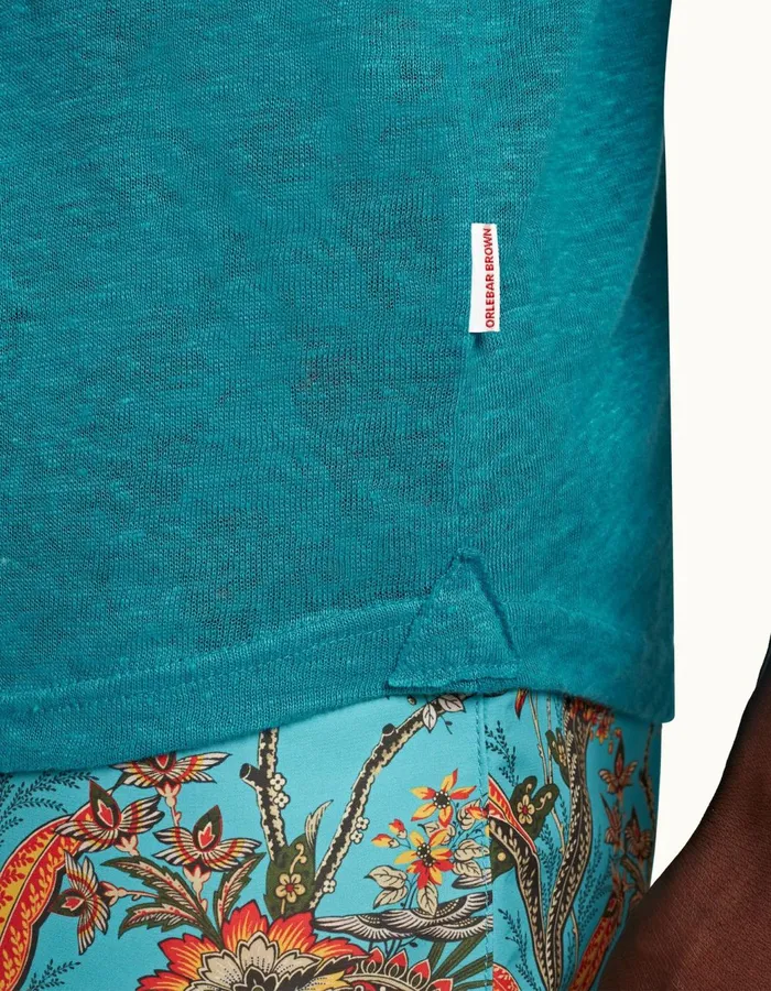Men Orlebar Brown Polo Shirts Sebastian Linen Veranda