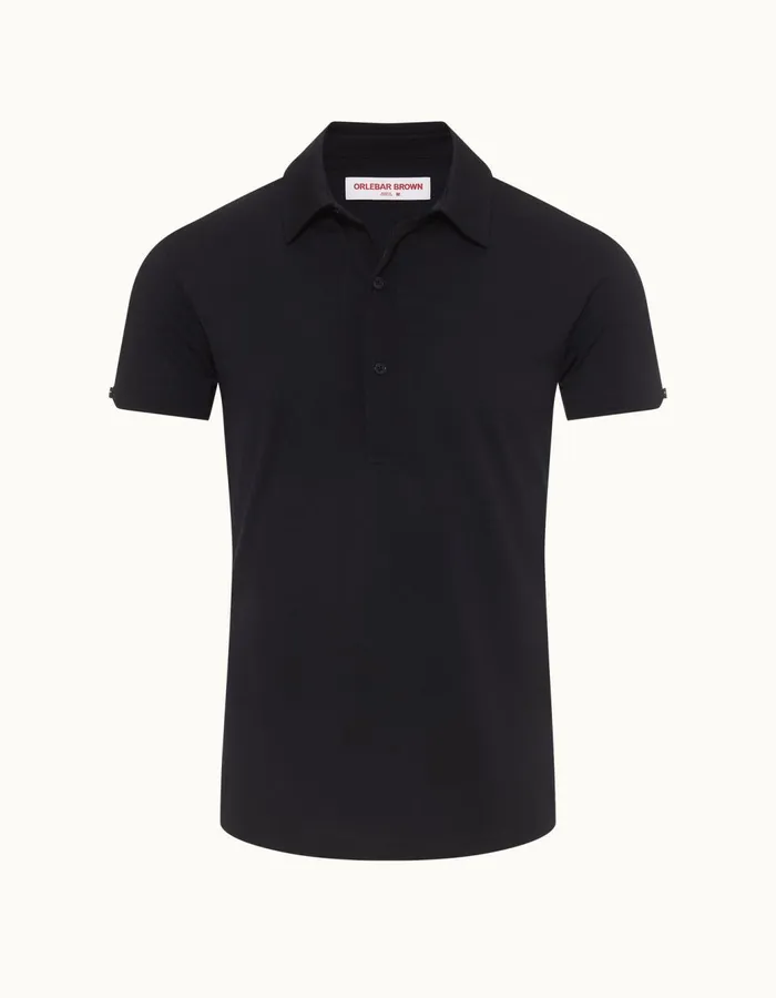 Men Orlebar Brown Polo Shirts Sebastian Merino Night Iris