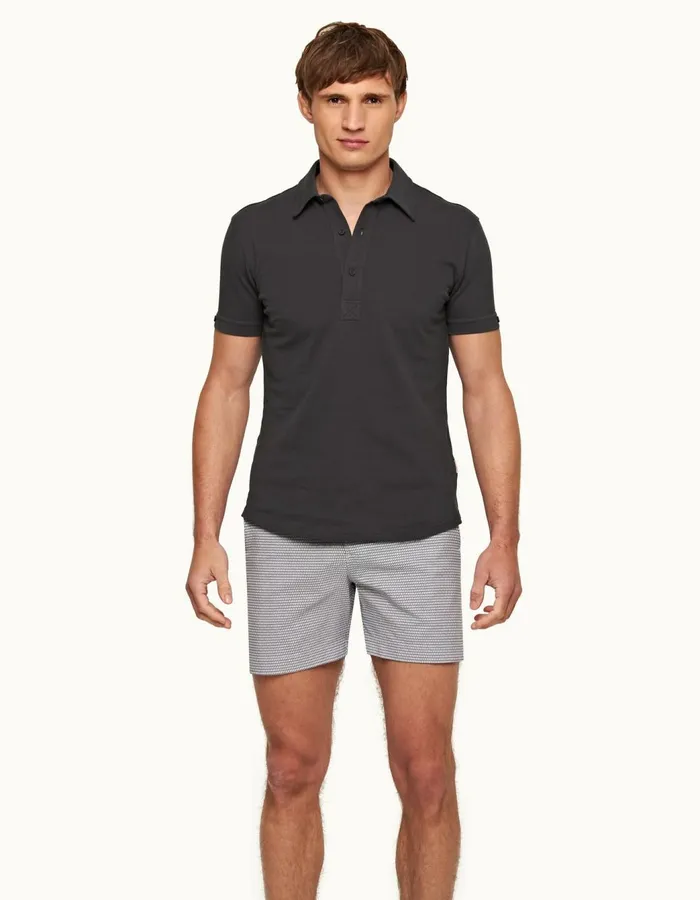 Men Orlebar Brown Polo Shirts Sebastian Piranha Grey