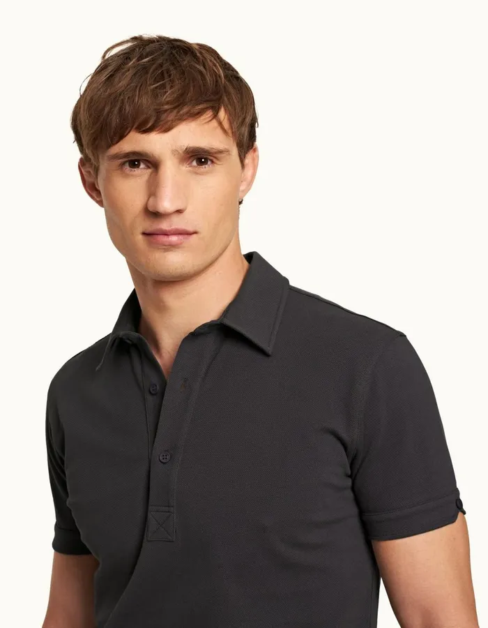 Men Orlebar Brown Polo Shirts Sebastian Piranha Grey