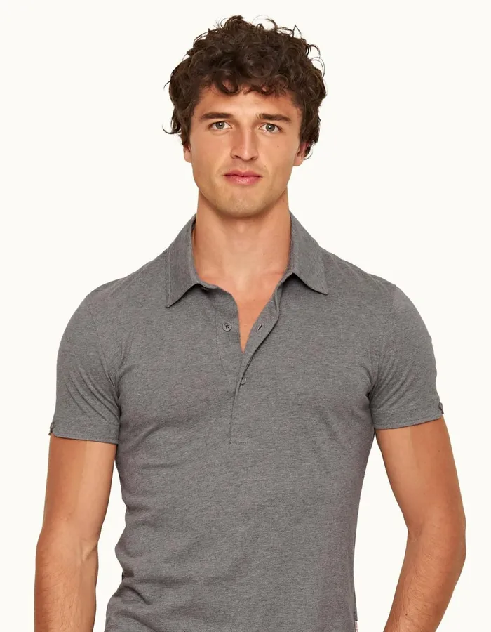 Men Orlebar Brown Polo Shirts Sebastian Silk Cinder