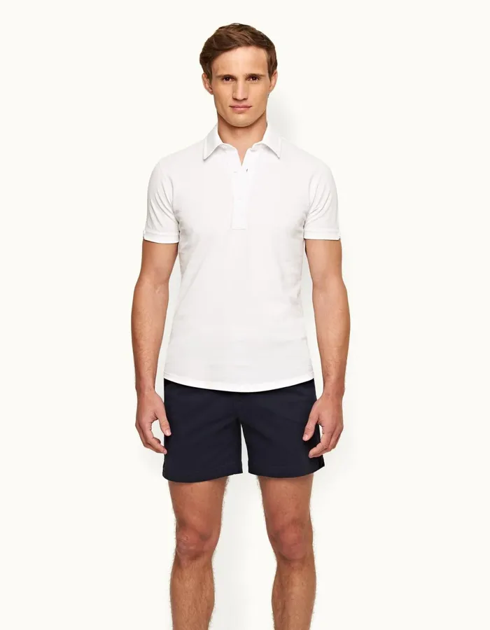 Men Orlebar Brown Polo Shirts Sebastian White