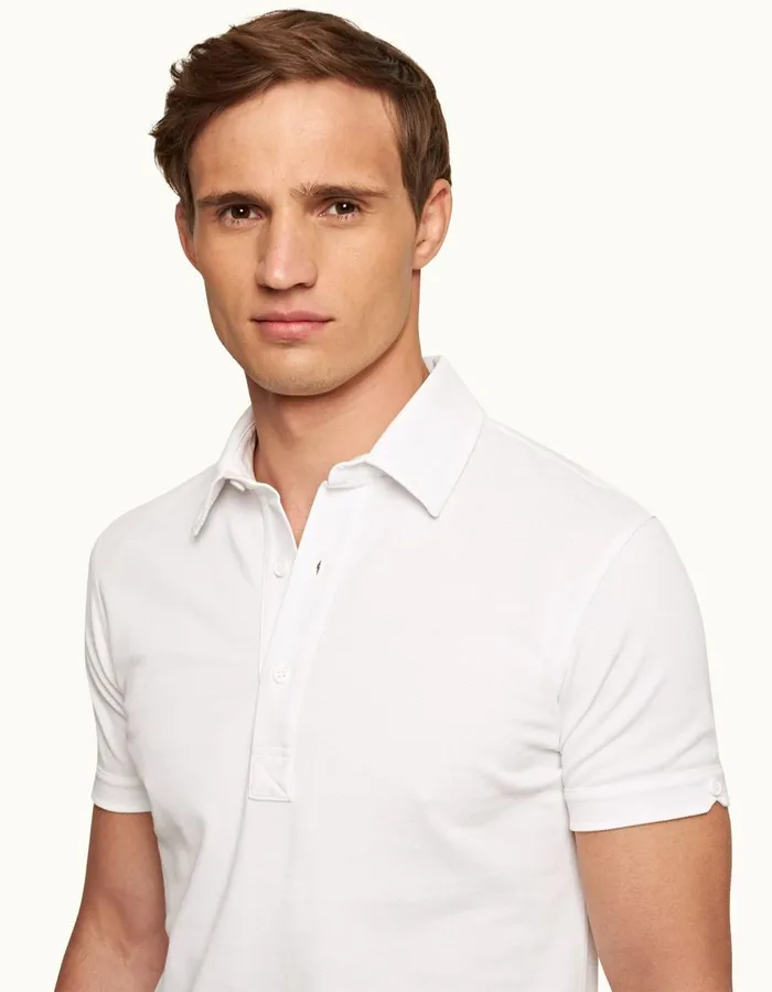 Men Orlebar Brown Polo Shirts Sebastian White