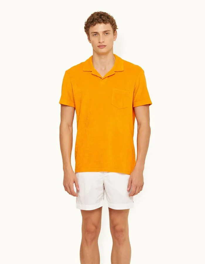 Men Orlebar Brown Polo Shirts Terry Towelling Beacon