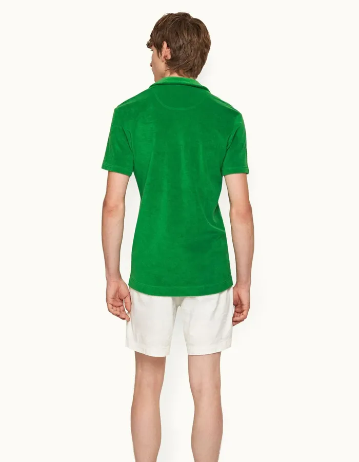 Men Orlebar Brown Polo Shirts Terry Towelling Coastal Garden