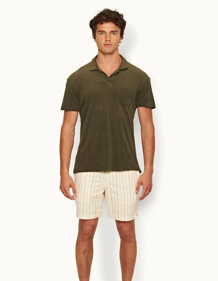 Men Orlebar Brown Polo Shirts Terry Towelling Palm