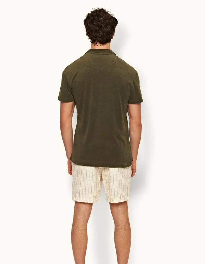 Men Orlebar Brown Polo Shirts Terry Towelling Palm