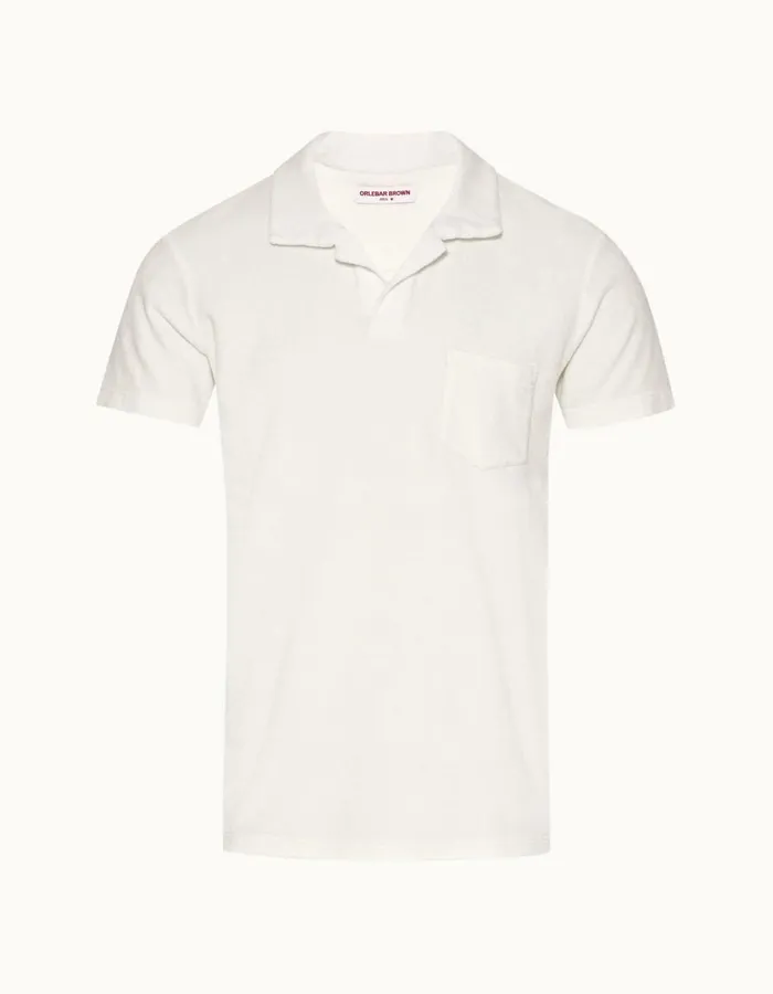 Men Orlebar Brown Polo Shirts Terry Towelling Sea Mist