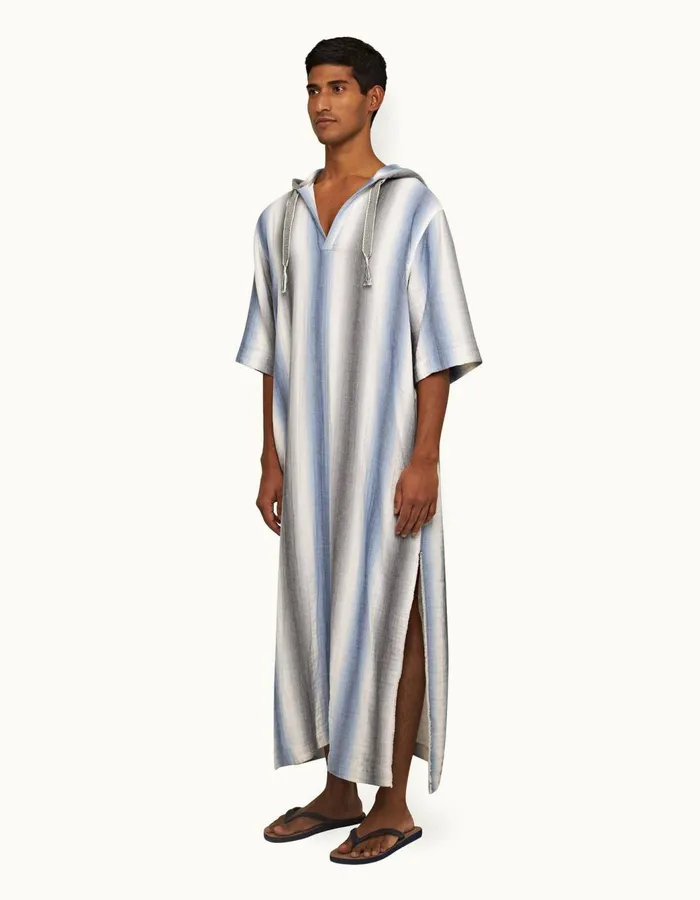 Men Orlebar Brown Shirts Arner Stripe Matchstickblue Depths