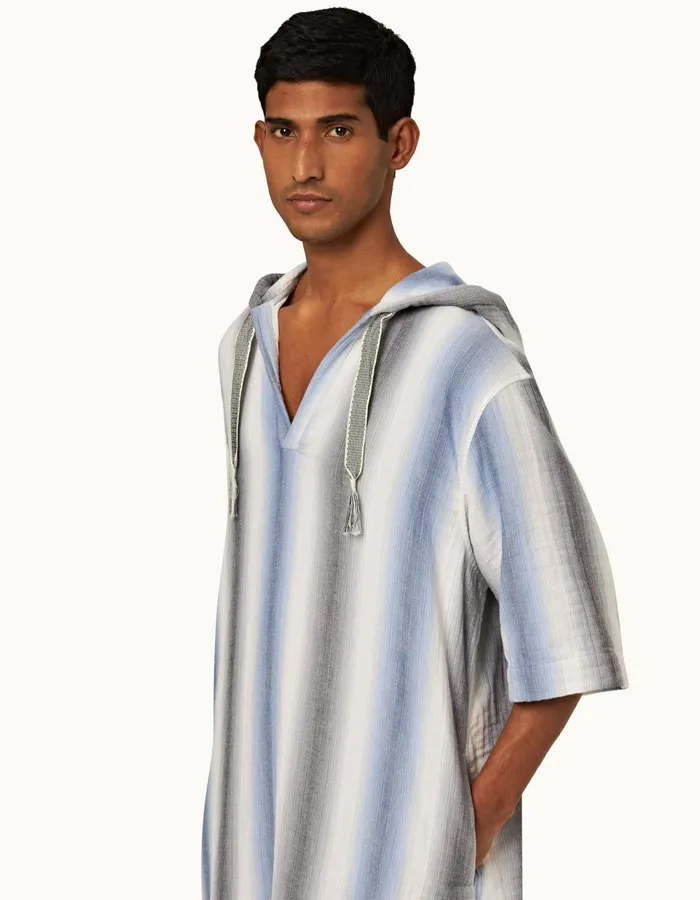 Men Orlebar Brown Shirts Arner Stripe Matchstickblue Depths