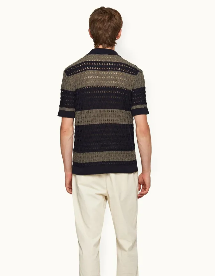 Men Orlebar Brown Shirts Fabien Midnight Navygrey